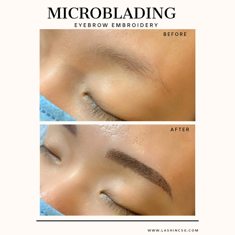 Natural Feather Stroke Microblading Eyebrow Embroidery Singapore